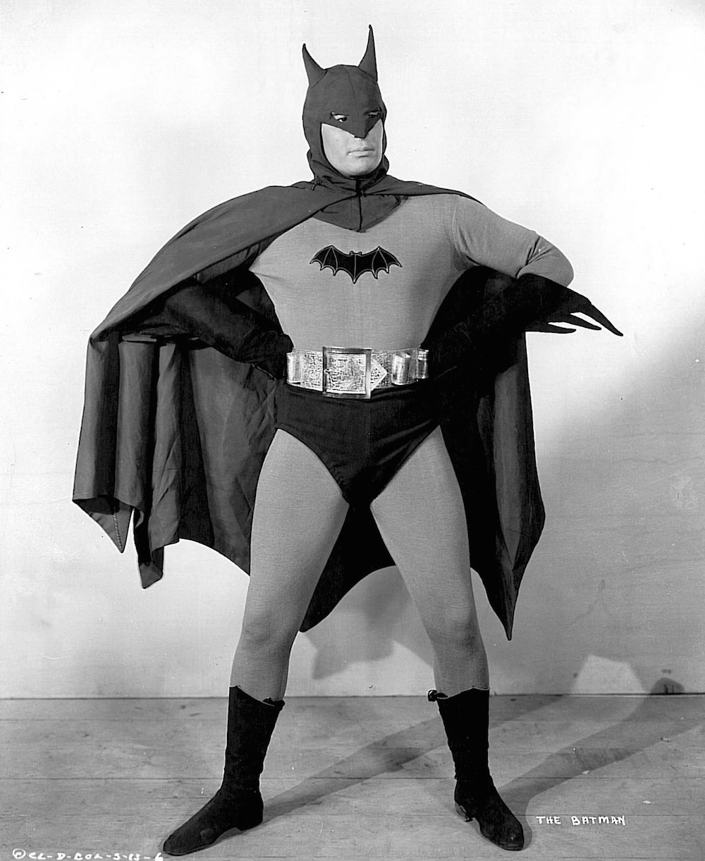 history of the Batsuit - Lewis Wilson was the first actor to play the caped crusader in the 1943