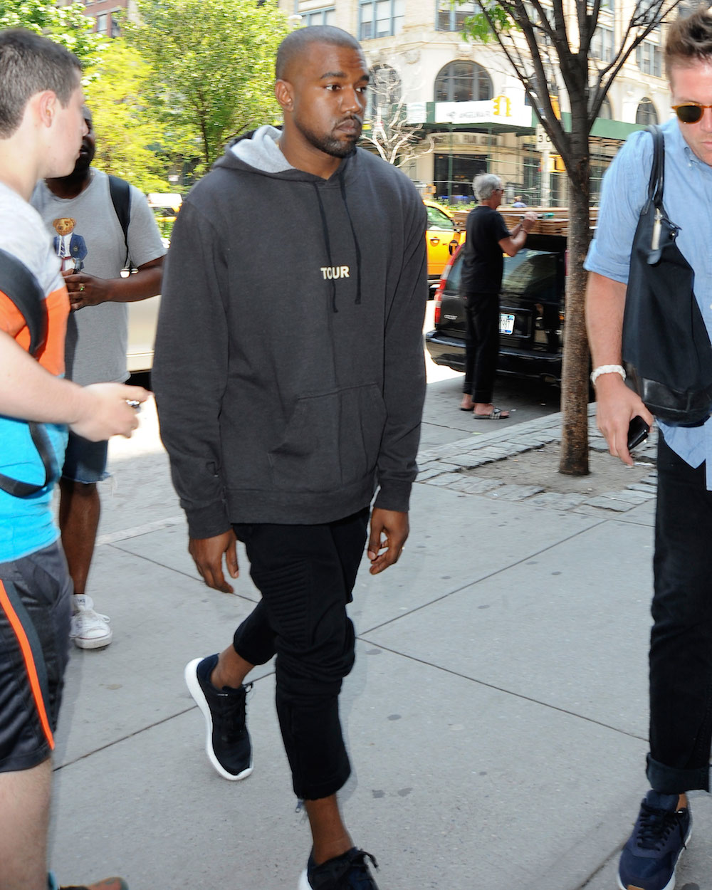 Kanye West greets fans while out and about in New York City