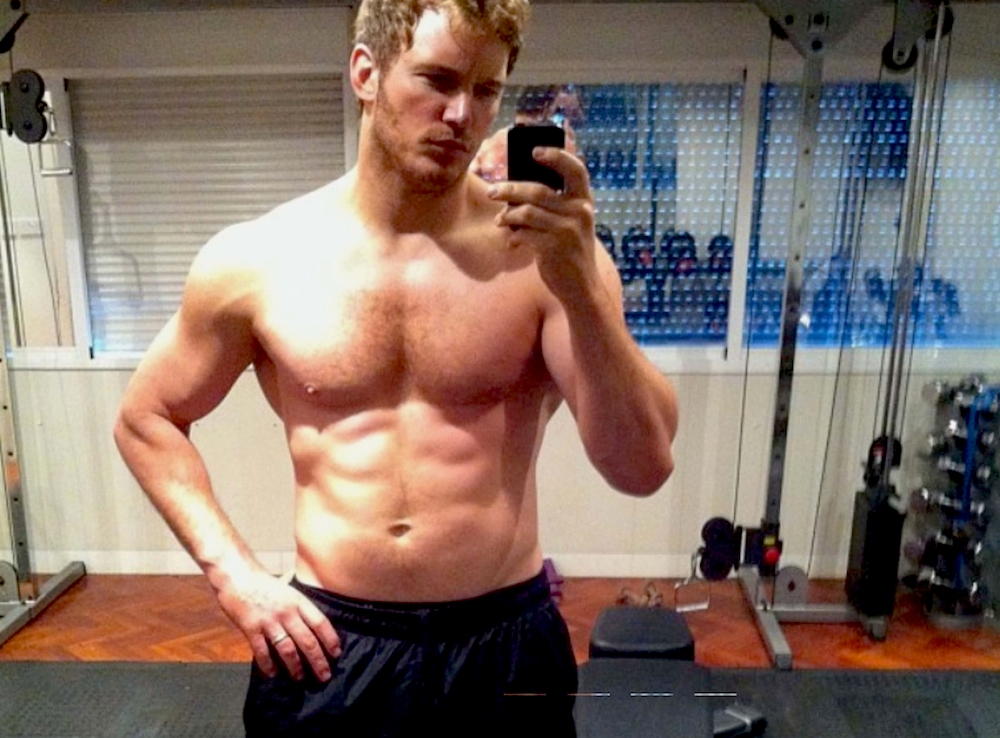 Chris Pratt reveals torso and writes "Six months no beer. #GOTG Kinda douchey to post this but my brother made me.