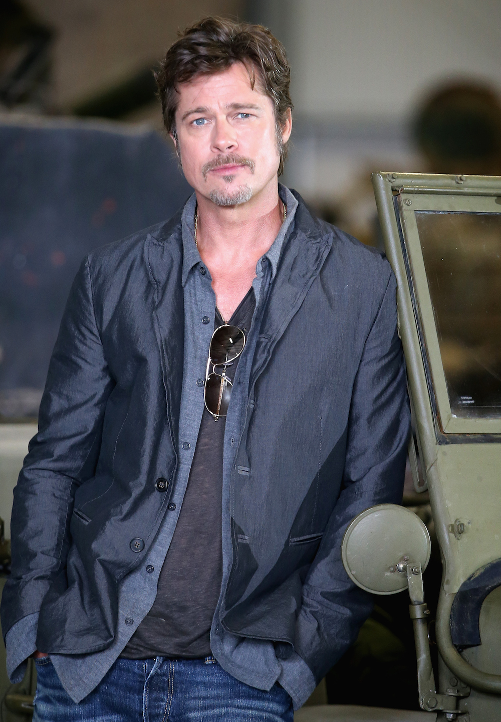 Brad Pitt - "Fury" Photo Call At The Tank Museum In Bovington, England