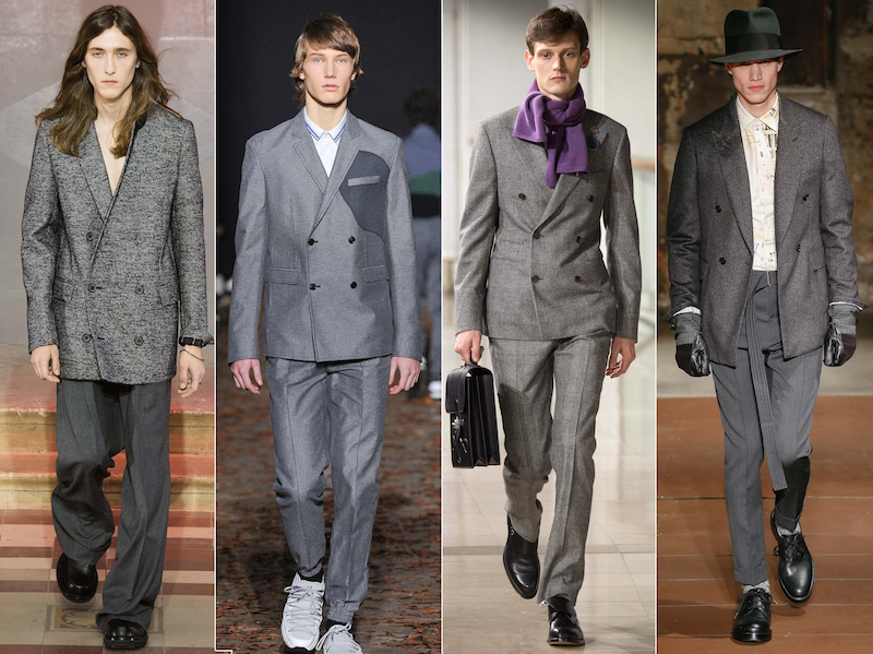 Double breasted grey suit - Lanvin, Kris Van Assche, Hermes, Cerruti 1881 Paris