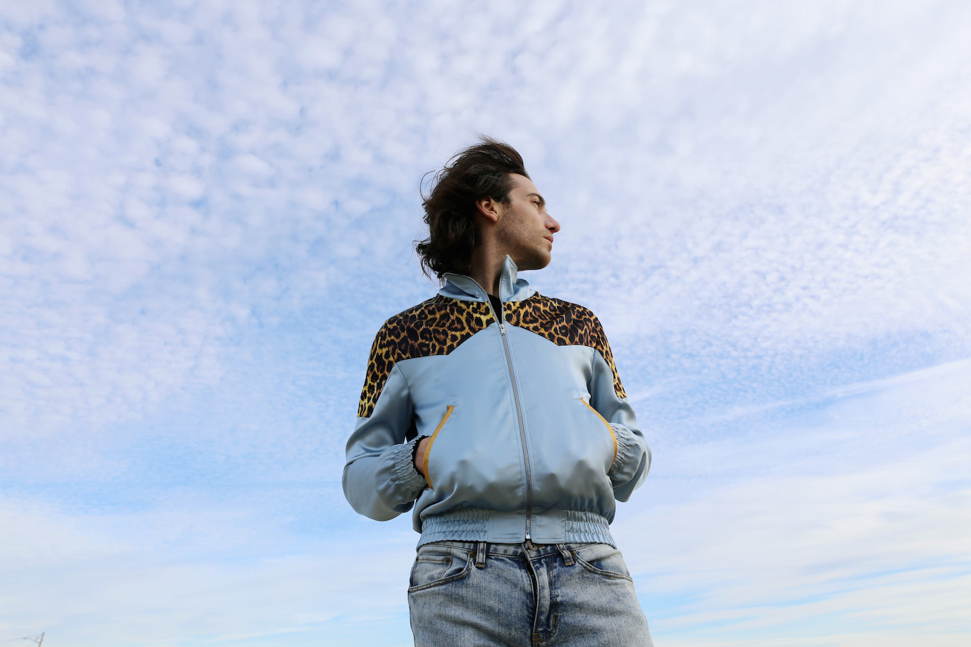 Cloud Bomber Jacket - Surfboard Blue Clouds